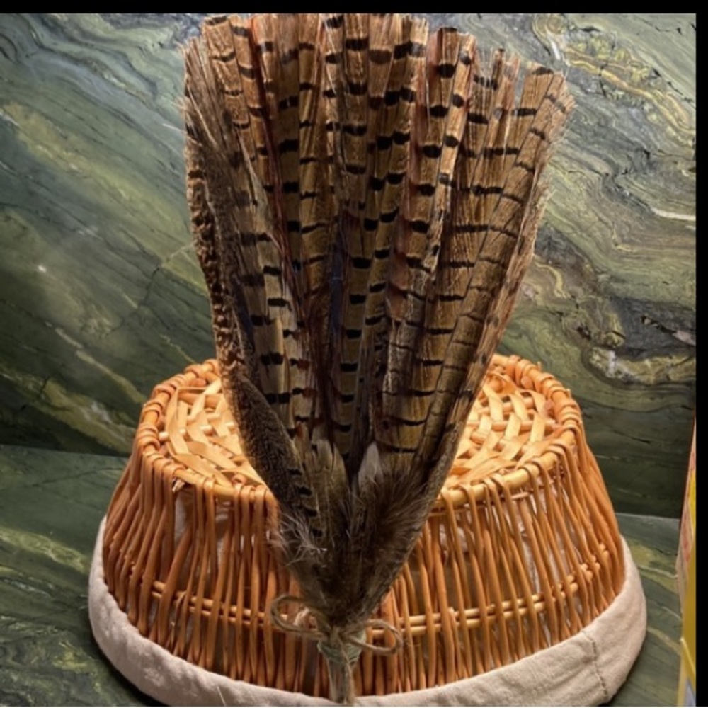 Hand Crafted Feather Fan Artwork Home Decor New - Picture 3 of 7